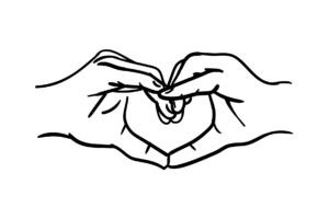 Heart hand sign doodle png