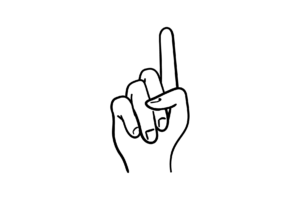 Pointing finger hand sign doodle png