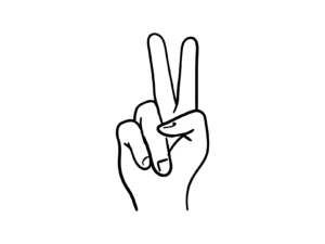 FREE Victory hand sign doodle png