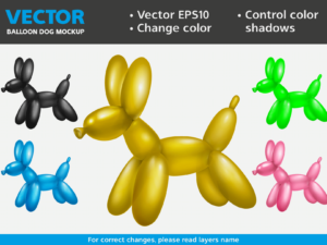 Balloon Dog Vector Mockup - digital item